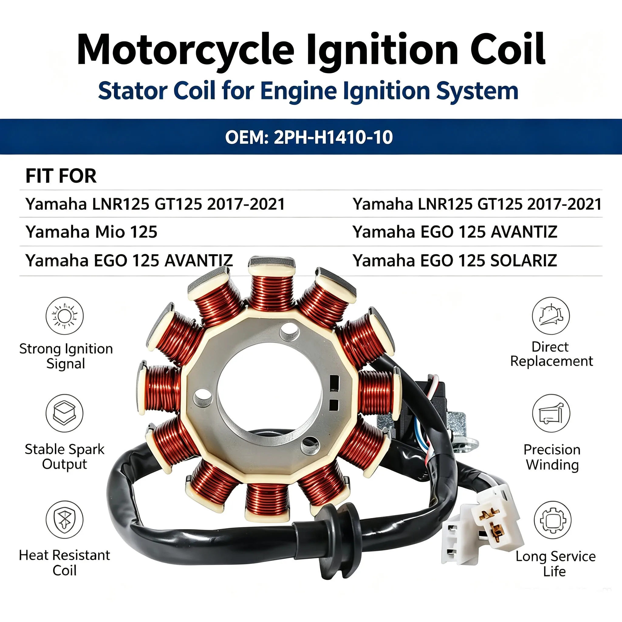 For Yamaha LNR125 GT125 Mio 125 EGO 125 AVANTIZ EGO 125 SOLARIZ OEM:2PH-H1410-10