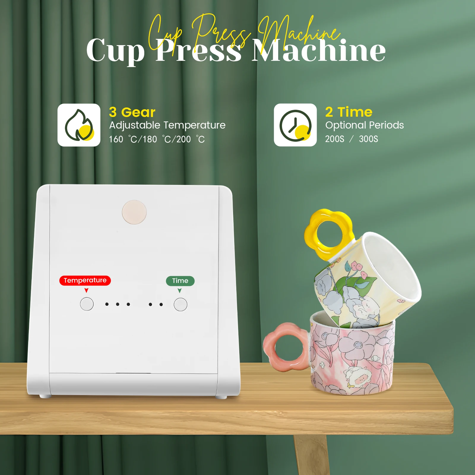 Portable 10-11Oz Cup Tumbler Heat Press Touchscreen DIY Gift Ceramic Mug Heat Presser Sublimation Transfer Auto Printing Machine