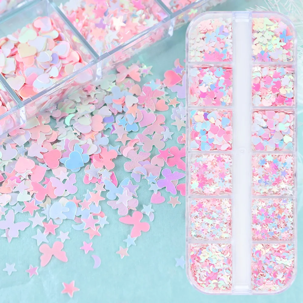 Schillernde Pailletten DIY-Zubehör Meerjungfrau Stern Mond Herzen Glitzer Epoxidharz-Gießform Füllmaterial Frühling Sommer Harz-Bastelzubehör