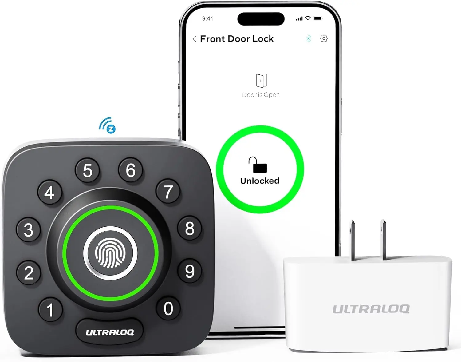 Smart Lock with Fingerprint ID, Z-Wave Door Lock, Works with Z-Wave Plus, Home Assistant, Compatib