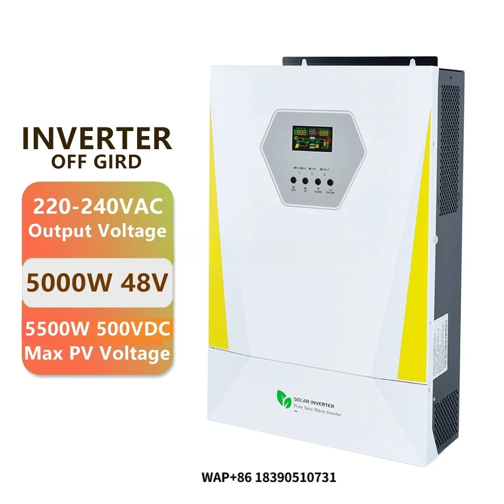 

Inverter Single Phase 4kw to 12kw Dual Output Ups Hybrid Solar Inverter Battery with Charge Controller Solar Pump Inverter