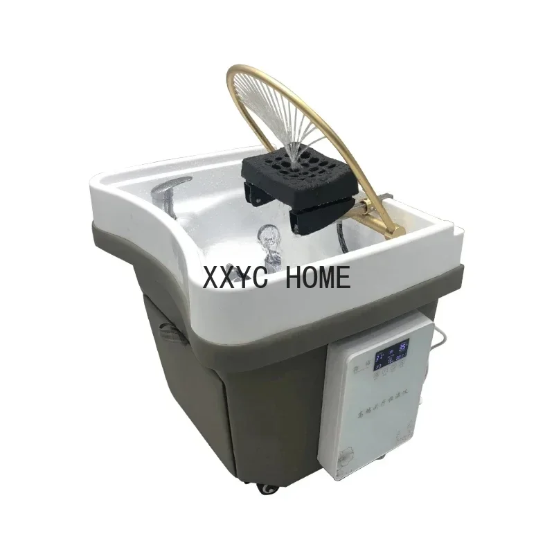 

Beauty Water Circulation Fumigation Hair Care Heater Band Phototherapy Water Storage Head Treatment Movable Shampoo Basin