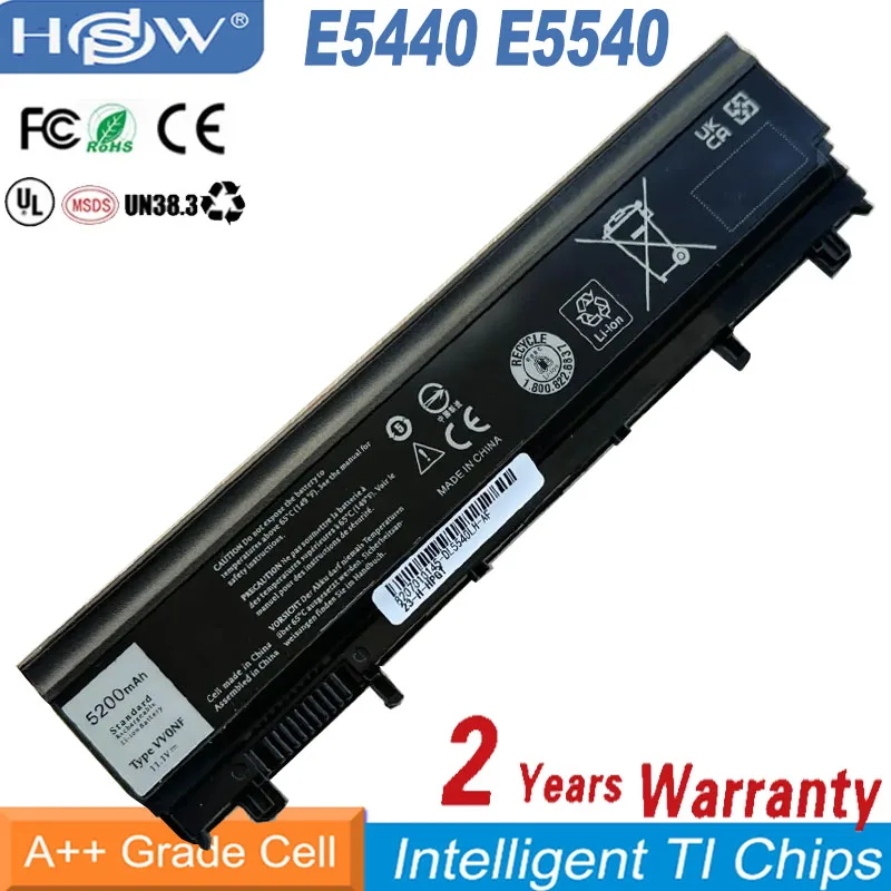 

6Cell New VV0NF Laptop Battery for DELL Latitude E5440 E5540 Series VJXMC N5YH9 0K8HC 7W6K0 FT6D9 11.1V 5200MAH