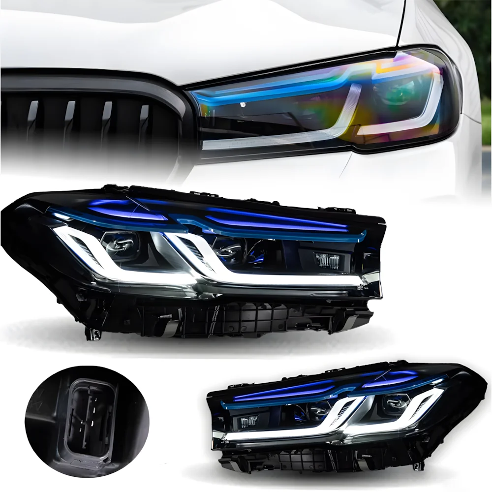 

Для BMW 5 серии G30 G38 520i 530i 540i 2018-2023 светодиодная автоматическая фара в сборе, обновление, высококачественные аксессуары для линз проектора