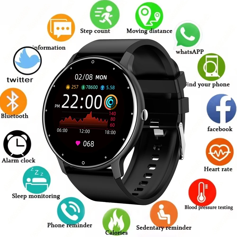 Smart Watch Women Men Full Touch Screen Bluetooth 5.2 Call Waterproof Watches Sports Fitness Tracker Factory IP67 ZL02 2025 New