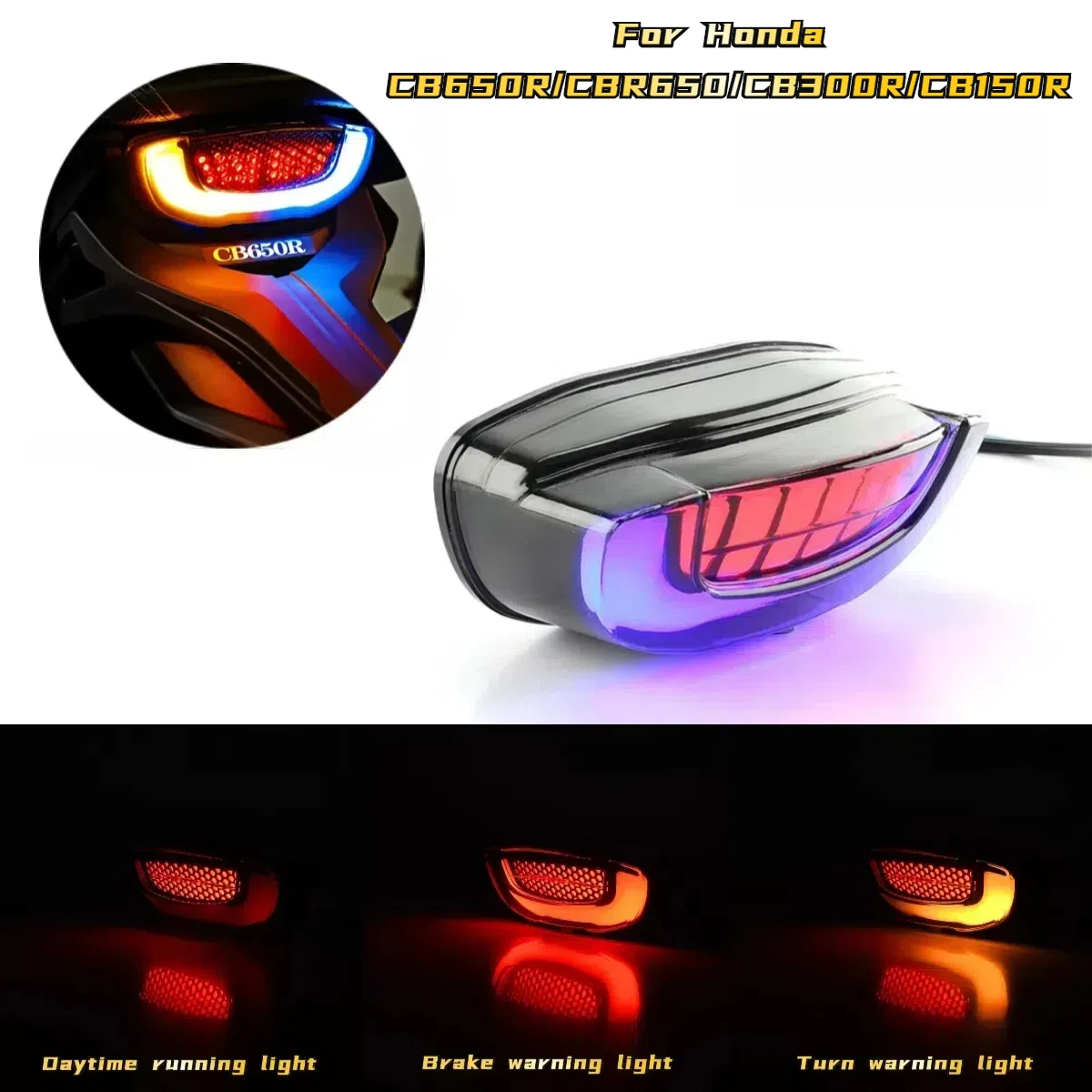 

For Honda CB650R/CB150R/CBR650R/CB300R Motorcycle Tail Lamp Modified Flowing Water Light Brake Turn Light Assembly