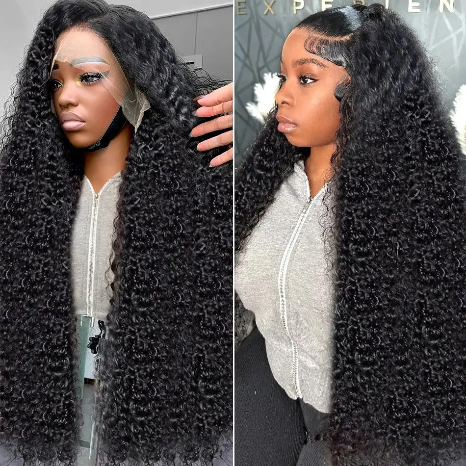 250 Density Curly Wigs HD Lace Wig 13x6 Human Hair 360 13x4 Transparent Lace Frontal Glueless Deep Water Wave For Women 40Inches