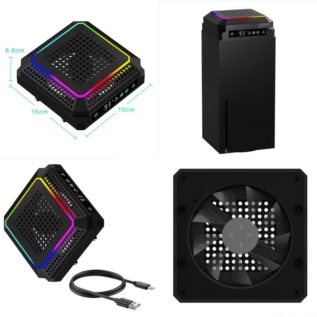 

M5TD Heavy Duty ABS Cooling Fan Auto Speed Adjustment Quiet Running for Consoels