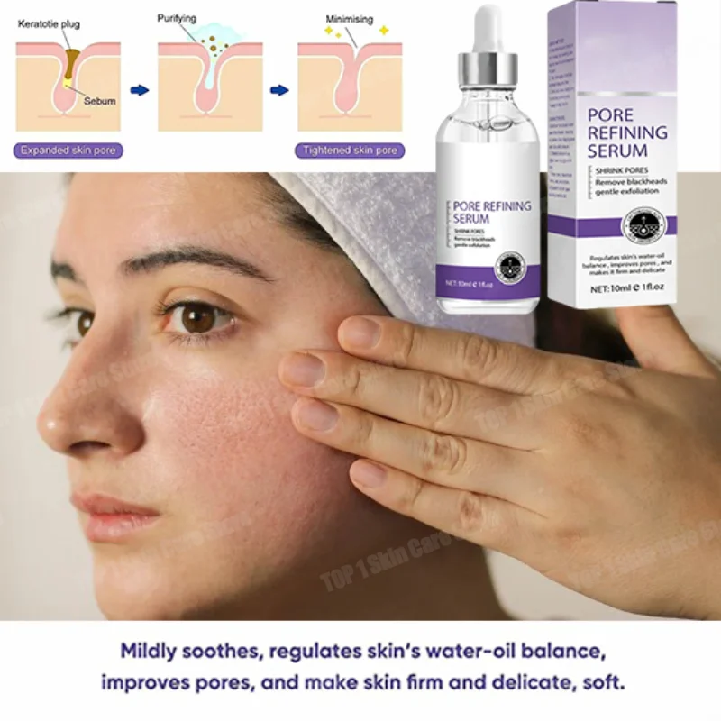 Pore Shrinking Serum Moisturizing Facial Essence for Relieving Dryness Oil Long-lasting Calming for Sensitive Skin Care