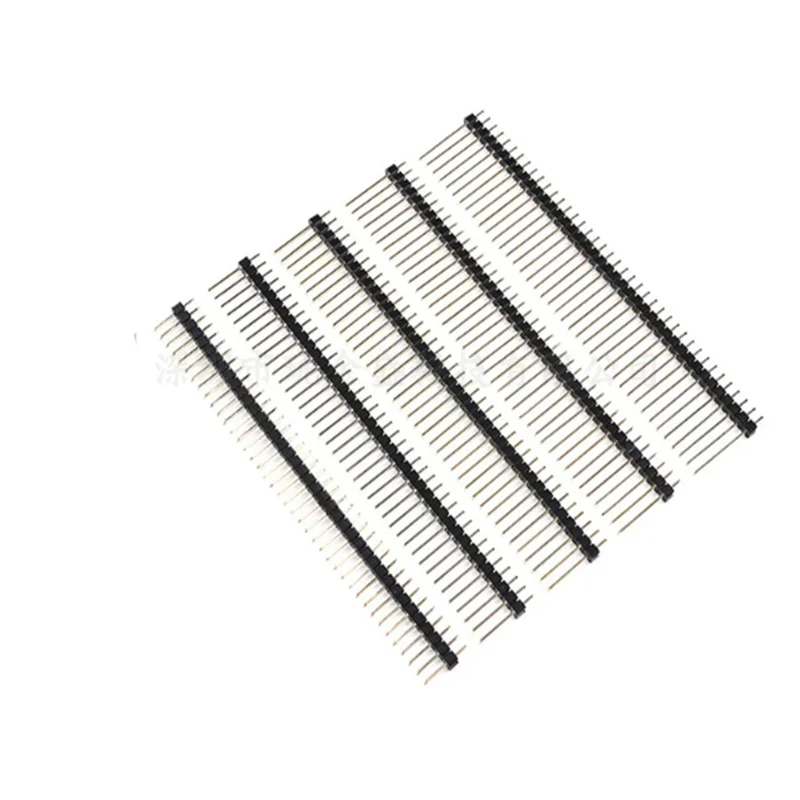10Pcs 2.54mm Pin Header Single Row Straight Copper Needle Gold Plating 1 * 40Pin 1X40P Length 11.4/13/15/17/19/ 21/23/25/30/40mm
