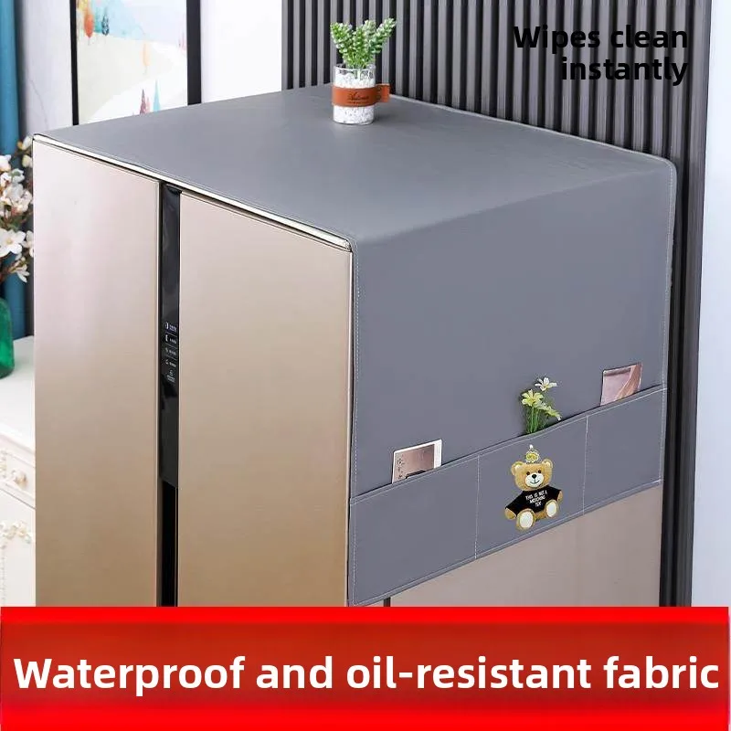 

High-End Dust-Proof Frie Cover Cloth Oil-Resistant Single Double Door Waing hine Cover Towel Modern Simple Sle