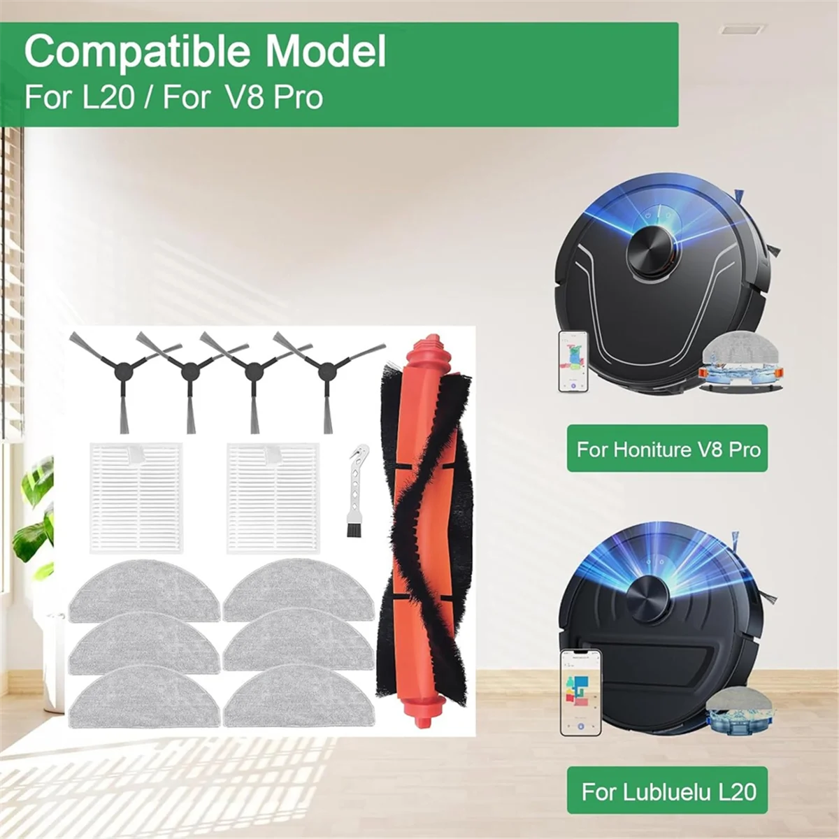 ГОРЯЧИЙ для Lubluelu L20 Honitur V8 Pro робот-пылесос основная боковая щетка Hepa фильтр швабра тканевые аксессуары