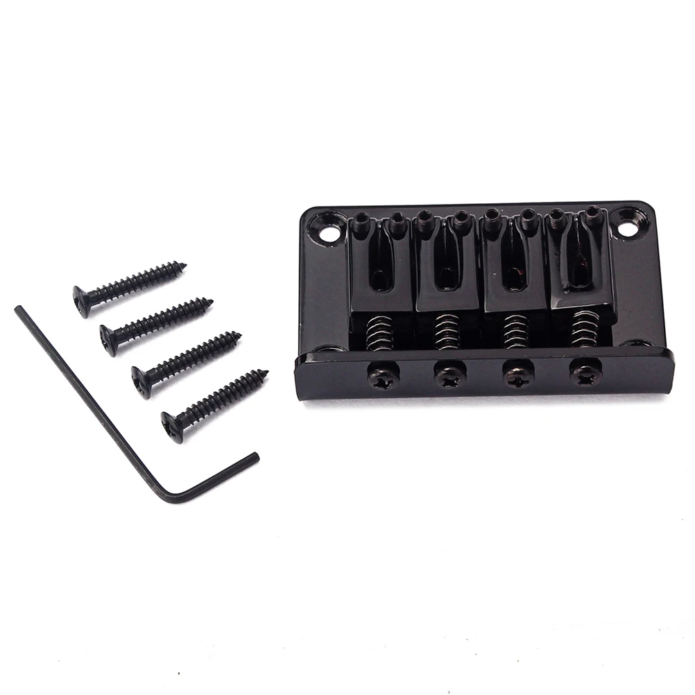 

Black Ga905 Metal 4 String Bass Bridge Vintage Style Adjustable Height Tool for Guitar Sweet Tone Top Load Strings