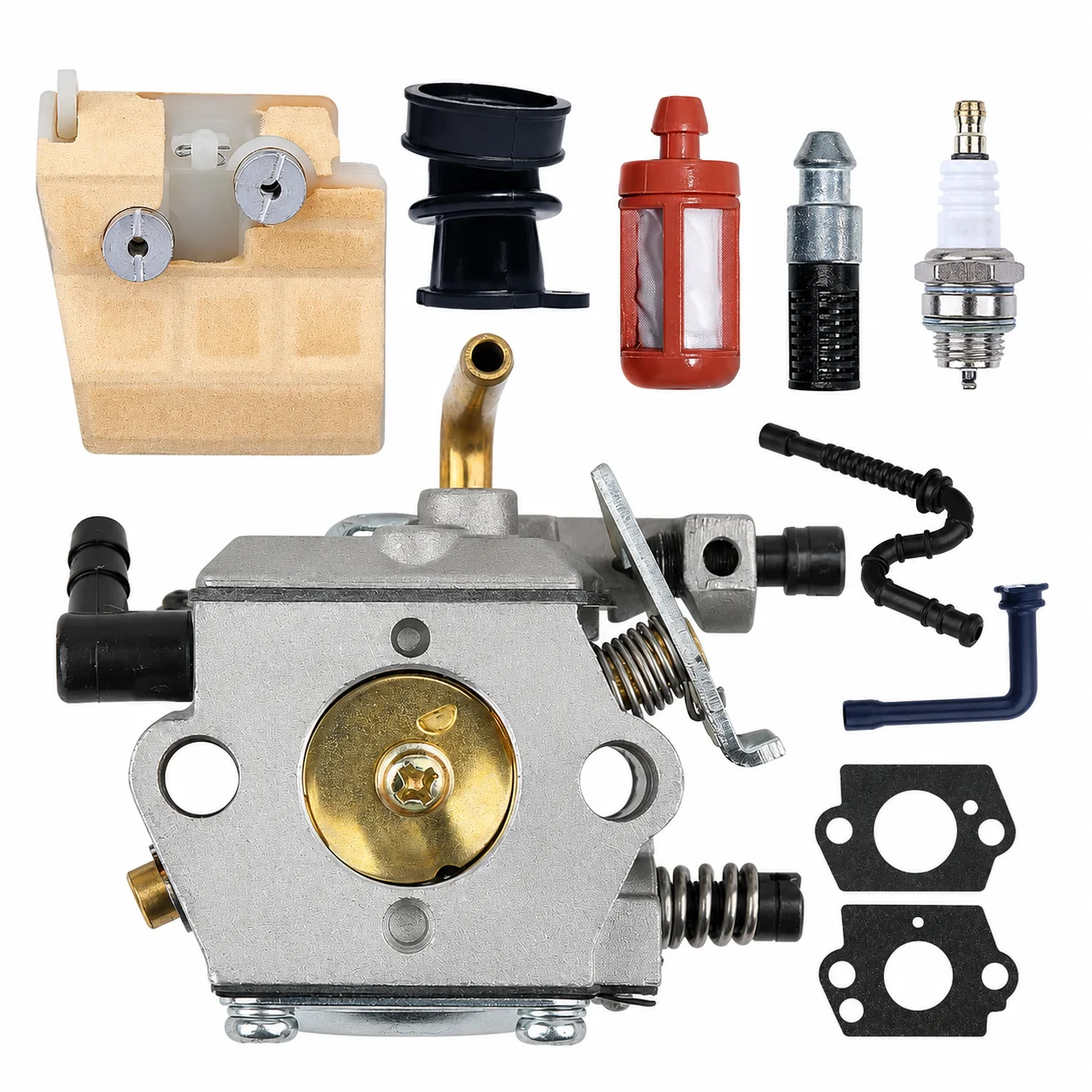 Carburetor Kit Fuel Filter Oil Filter Intake & Oil Hoses For Stihl MS260 MS260C Parts Fits Walbro WT-426 Replaces 1121 120 0650