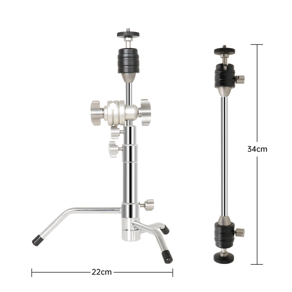 SH Adjustable C-stand Three-position Tripod 31x18.5x7cm Multi-functional Universal Lamp Stand Suitable For Live Broadcast Light