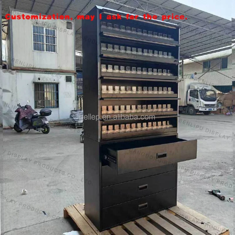 

Изготовленный на заказ запираемый металлический защитный противоугонный шкаф, напольная подставка, стеллаж для выставки товаров со светодиодной подсветкой