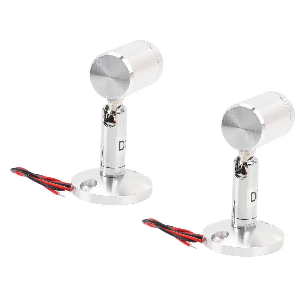 2 Pack DC 12V LED Spotlights Aluminum Alloy Body Adjustable Angle Mini LED Spotlights Silver Rotatable LED Spot Lights