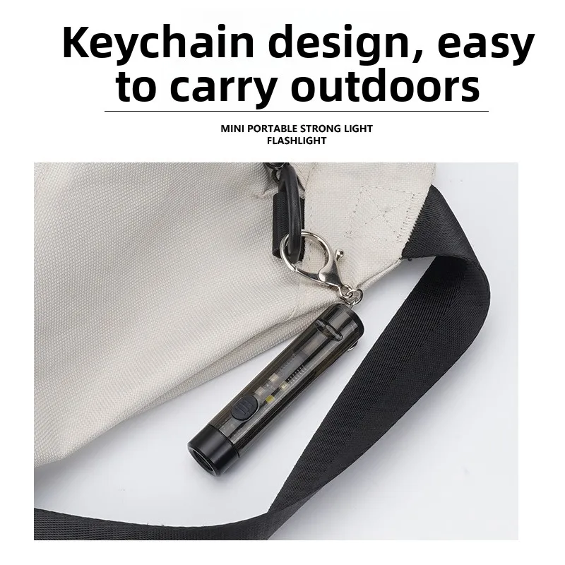 

6-Mode UV/Red Light Keychain Flashlight - Portable Mini Pocket LED Torch with Buckle for Outdoor & Emergency