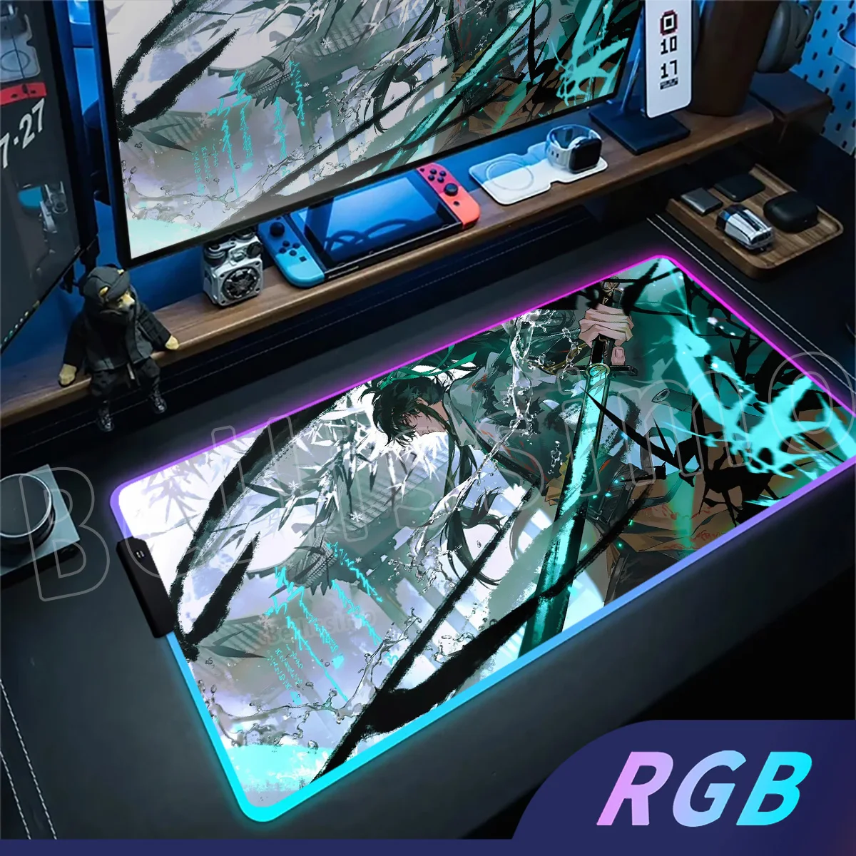 كول QiuYuan Wuthering موجات ماوس الوسادة ألعاب ملحقات الكمبيوتر لوحة المفاتيح RGB LED الجدول حصيرة وسادة شركة الألعاب مكتب للحاسوب شخصي الحصير #1