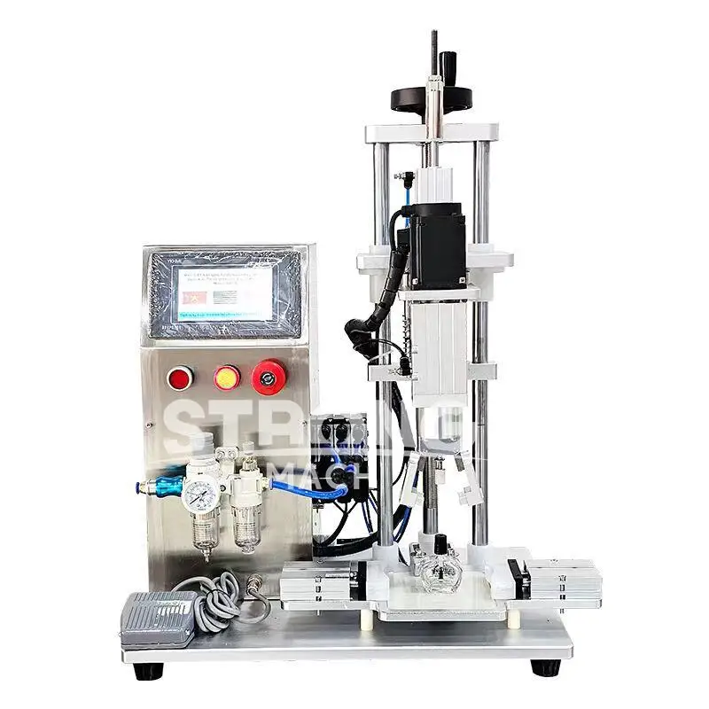 

Small Semi-Automatic Capping Machine Spray Duck Mouth Bottle Rolling Machine Screw Pneumatic Bottle Locking Machine