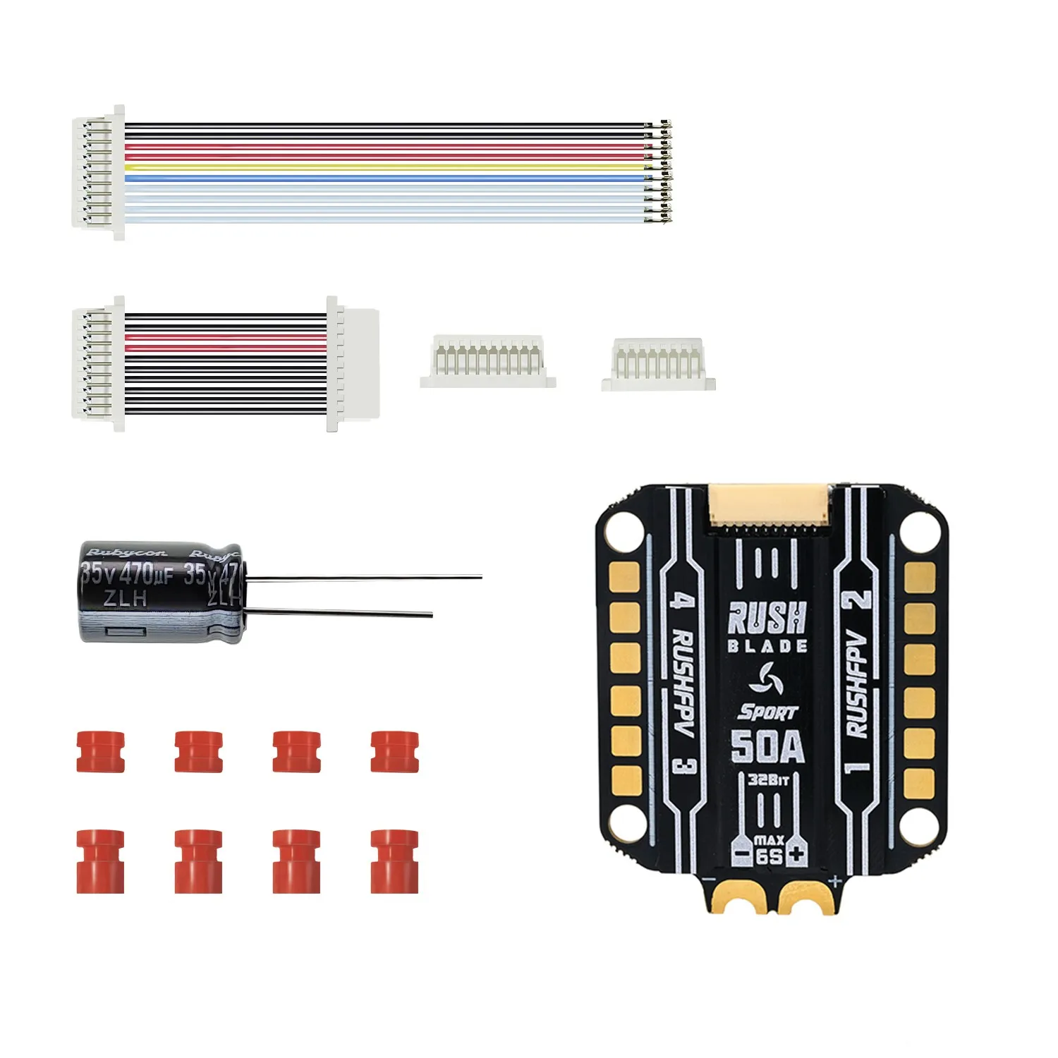 

RUSHFPV RUSH BLADE 50A Sport F4 MAX 128K BLHELI32 4IN1 ESC для RC FPV гоночного дрона