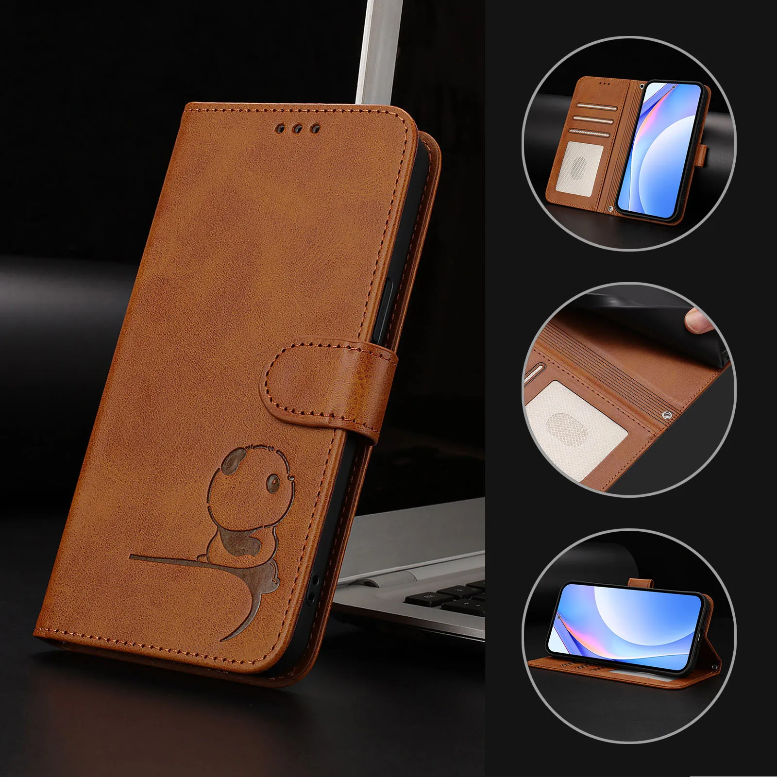 Чехол-книжка с милой пандой для Ulefone Note 21 20 Pro 19 18 Ultra 17 16 14 RFID-блокировка, кожаный чехол с 3 слотами для карт, кошелек, чехол для книги, принципиально