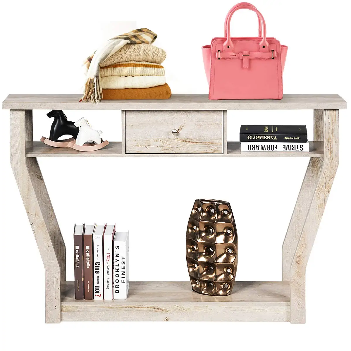 

47" Accent Console Table with Drawer & Shelf for Living Room Hallway Entryway, Customized