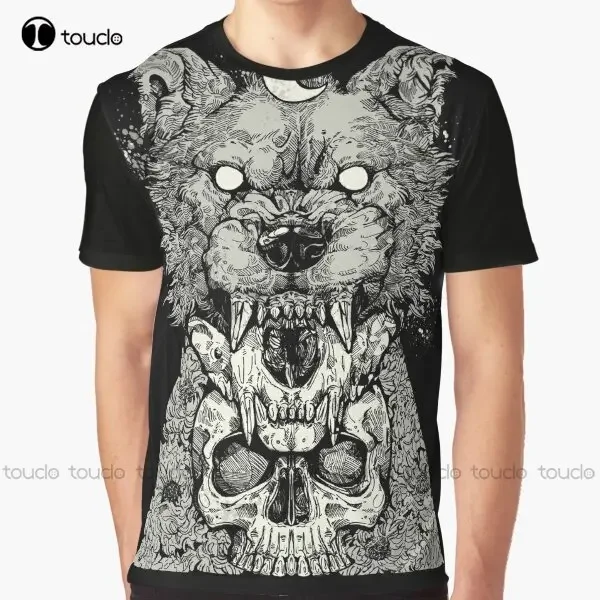 Shape Shift Black Graphic Wolf Werewolf Skull T-Shirt Custom Aldult Teen Unisex Digital Printing Tee Shirts Custom Gift Xxs-5Xl