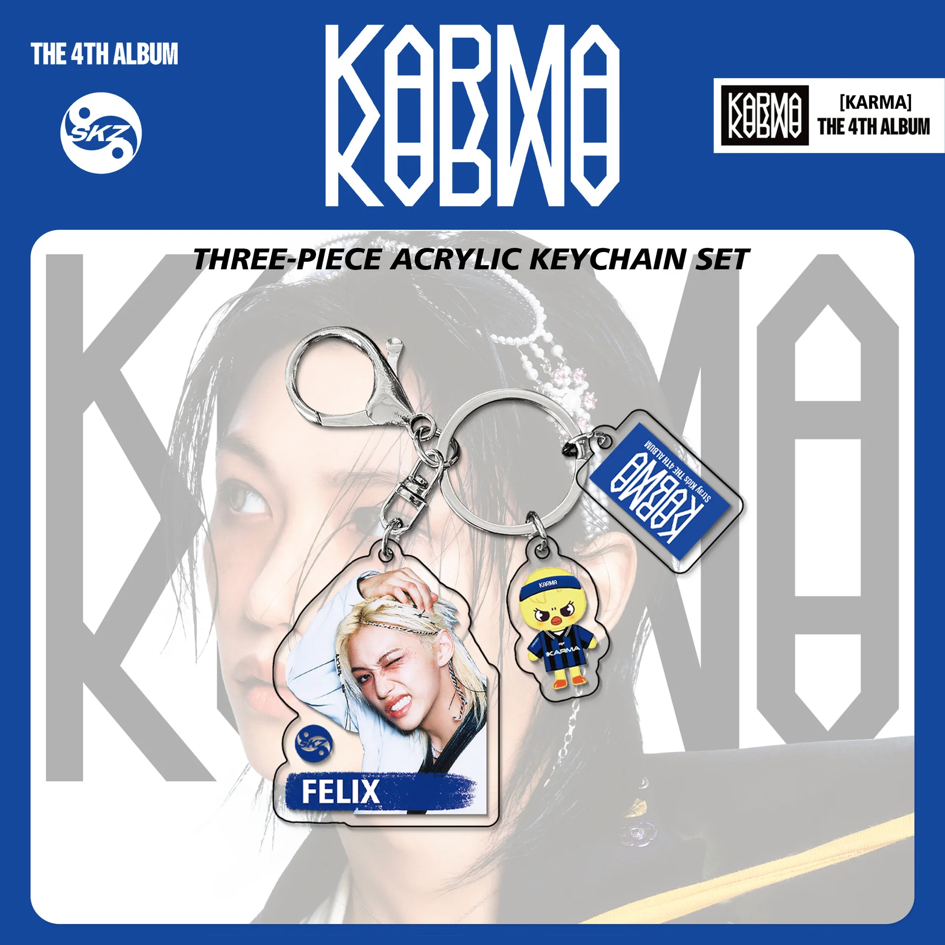 

Новый акриловый брелок StrayKids KARMA Li Longfu SKZOO, акриловый брелок для периферии, кулон, набор из 3 предметов, периферия, подарок