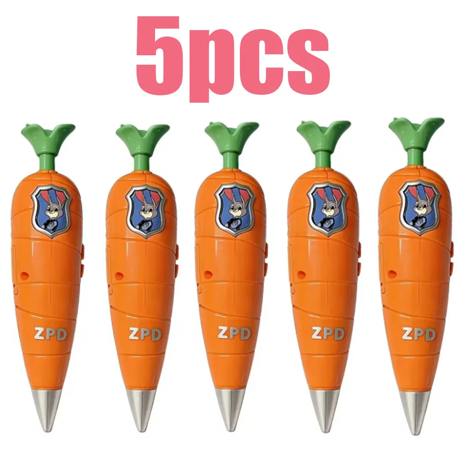 1/3/6/10Pcs Stylo enregistreur Zootopia 2 Carrot |   Style Judy & Nick pour enfants |   Mini enregistreur des années 60 |   Stylo gel 2-en-1, papeterie