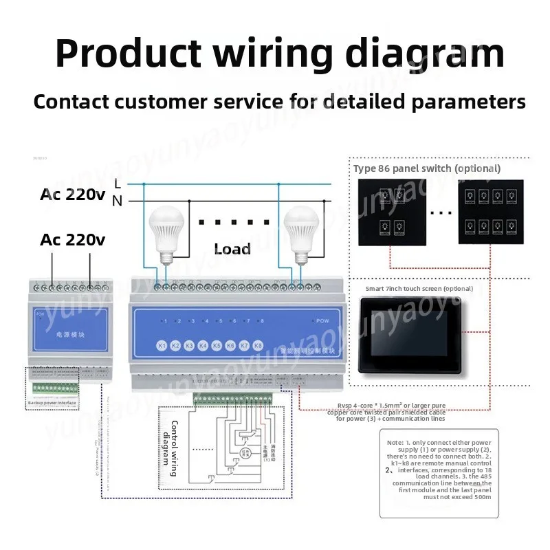 AC220V DC12V 3.5A 42W Intelligent Lighting Controller Power Supply Module RS485 Modbus-RTU