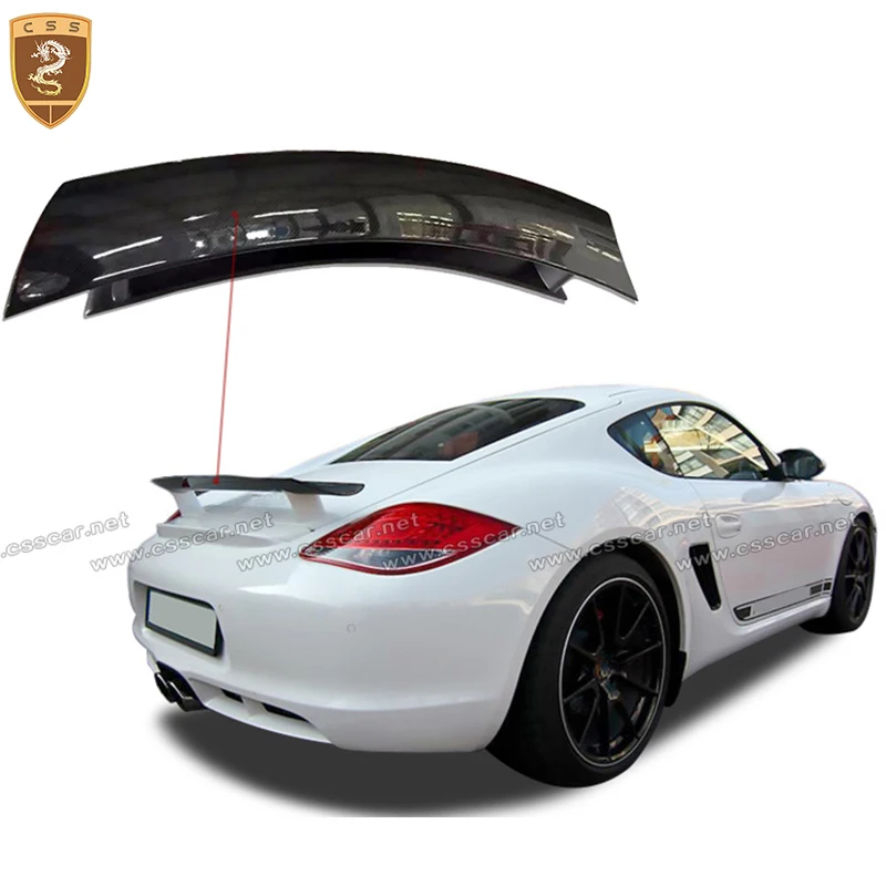 

For Porsche Cayman Cayman S Rear Spoiler Trunk Tail Wing Carbon Fiber Fiberglass FRP Material rear trunk lid for Porsche 987