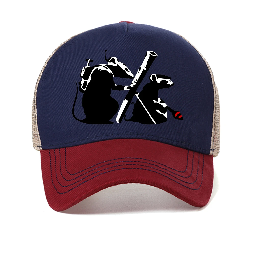 

Banksy cap Banksy War On Art Rats baseball cap men women Adjustable mesh trucker hat fashion breathable Snapback Hats
