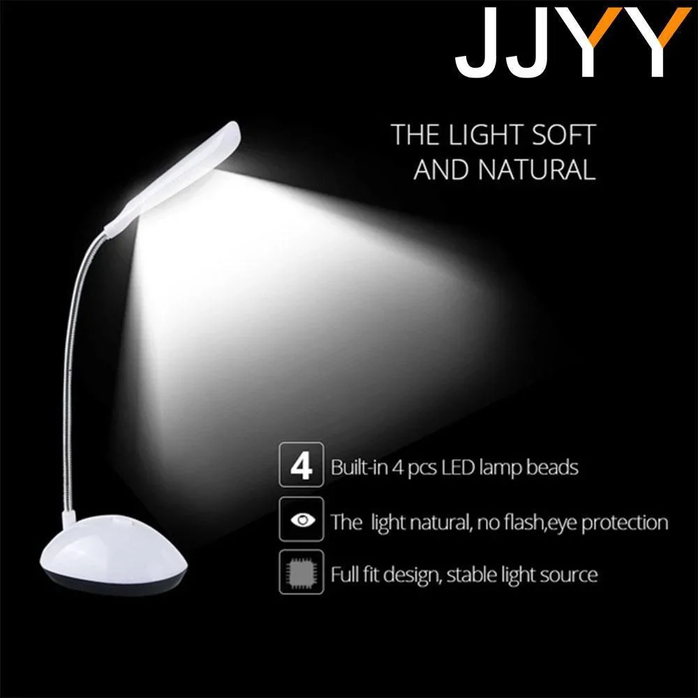 Portable Folding LED Desk Lamp Eye Care for Kids Students Reading Learning Battery Operated Night Light Adjustable Brightness