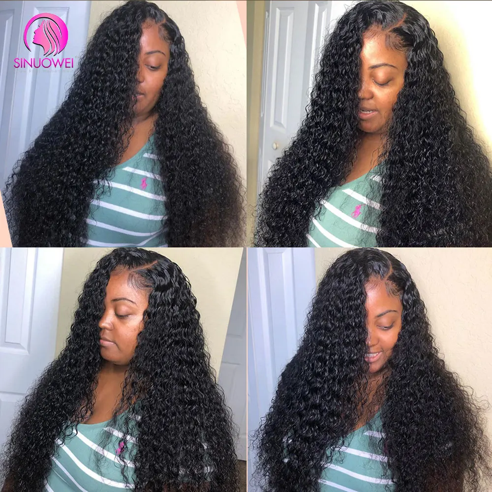 Kinky Curly Bundles With Closure 3/4 Bundles 13x4 Lace Remy Hair For Black Women 4x4 Lace Closure And Weave Extension Human Hair