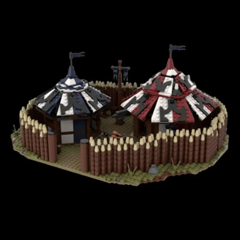 Spot MOC-114605 edifício medieval castelo acampamento 108608 estável archer tiro gama pequenas partículas montagem bloco de construção brinquedos