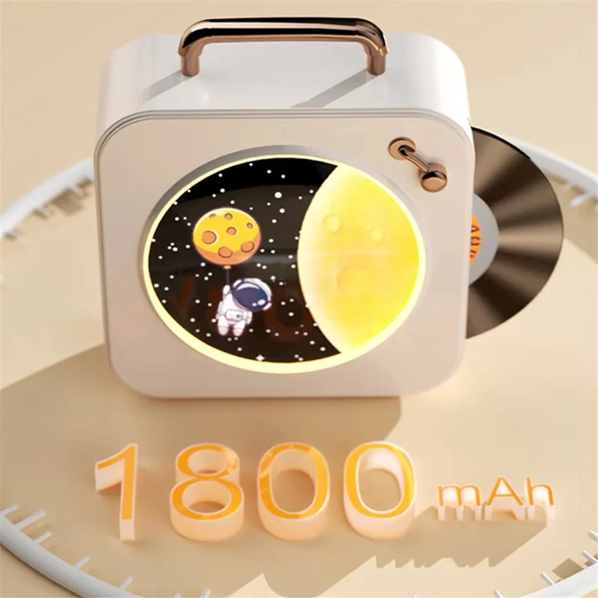 QA88X Vintage เครื่องเล่นบลูทูธสเตอริโอเสียงสเตอริโอวิทยุบันทึกไวนิลสเตอริโอขนาดเล็ก Home CD Player สีเหลือง