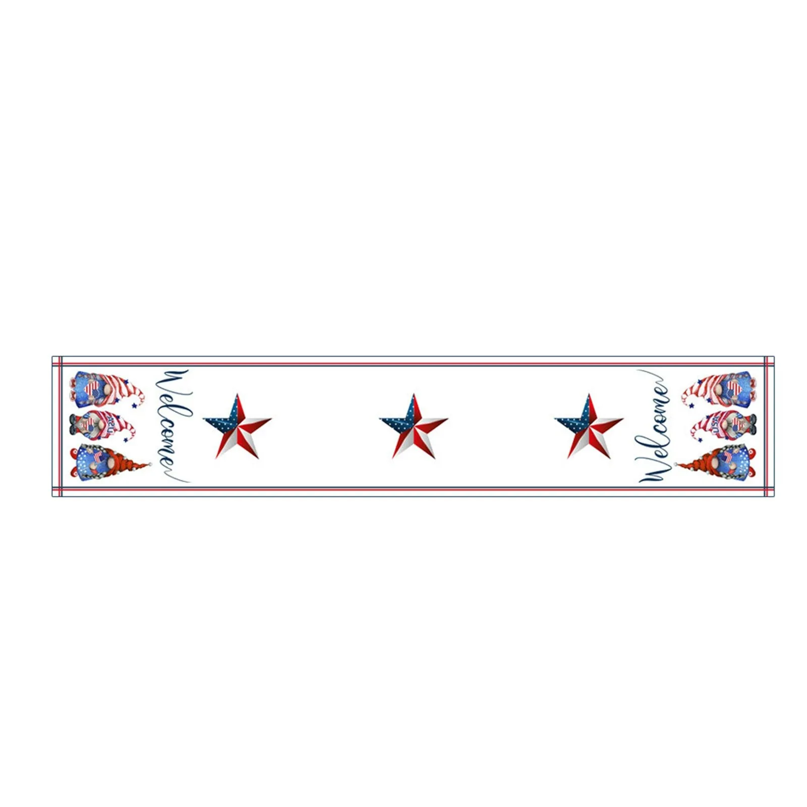 4th July Patriotic Table Runner American Flag Print Tablecloth Independence Day Polyester Table Decor For Kitchen Dining Party