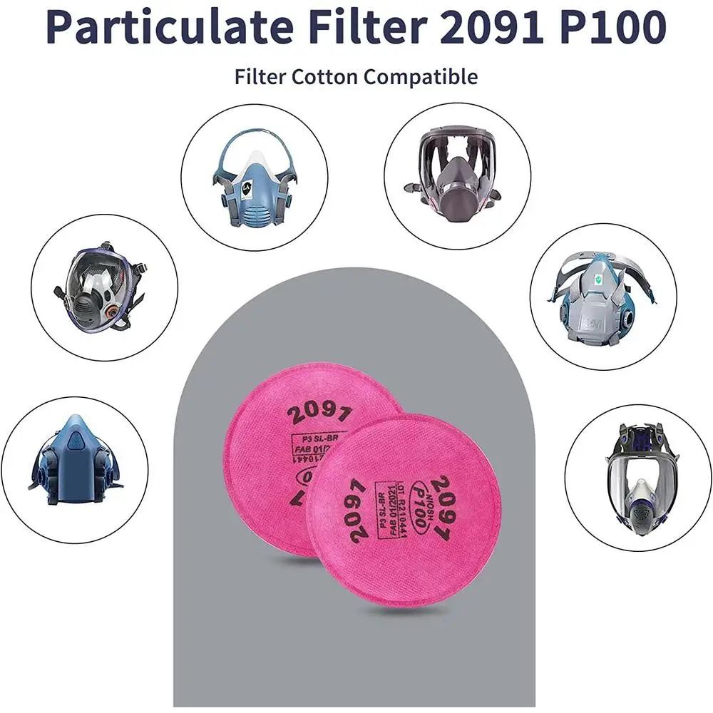 Dust Mask 6200 Spray Paint with 2091/P100 Anti-particle Filter Industrial Dustproof PM2.5 Acid Particle Protective Mask