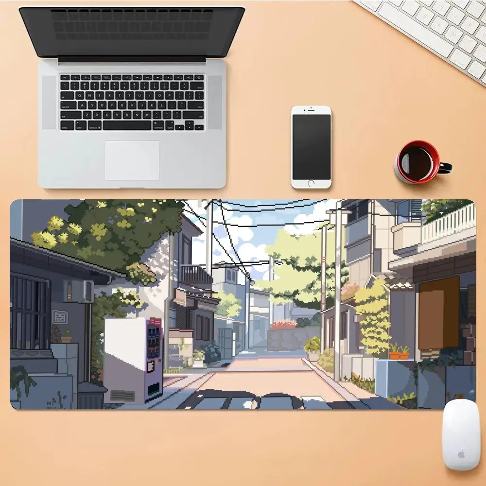 

Pixel Street View Mouse Pad Desk Mouse Pad Cute HD Desk Pad Extended Gaming Keyboard Mats Large XXL Gamer Mousepad 90x40