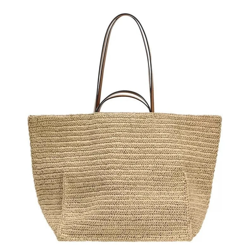 

Оригинальная дизайнерская женская сумка-тоут, новинка 2025 года, большая вместительная тканая сумка ручной работы, летняя повседневная пляжная соломенная сумка для отдыха и отдыха