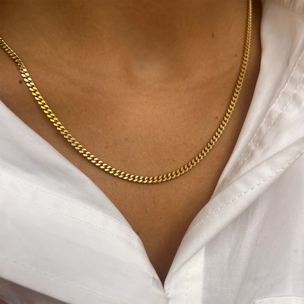 eManco Men\'s hip hop Cuban chain  Europe and the United States titanium steel does not lose color Necklace Personalized Jewelry