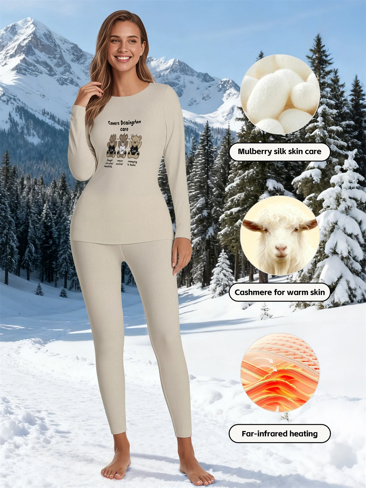 1 conjunto de roupa interior térmica quente sexy senhoras íntimas longo johns conjuntos em forma feminina gola média roupas de modelagem térmica