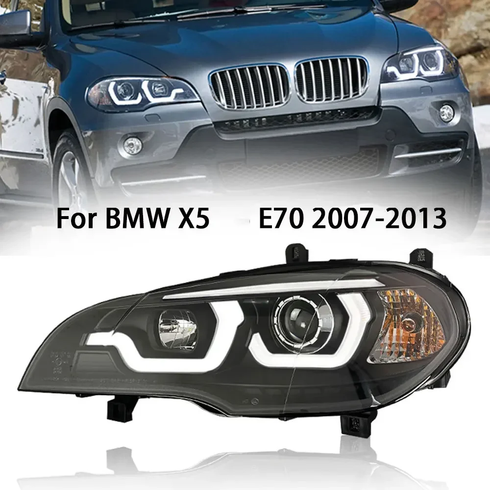 Car Lights For BMW X5 E70 LED Headlight with taillamp Projector Lens 07-13 Angel Eye DRL Signal Head Lamp Automotive Accessories