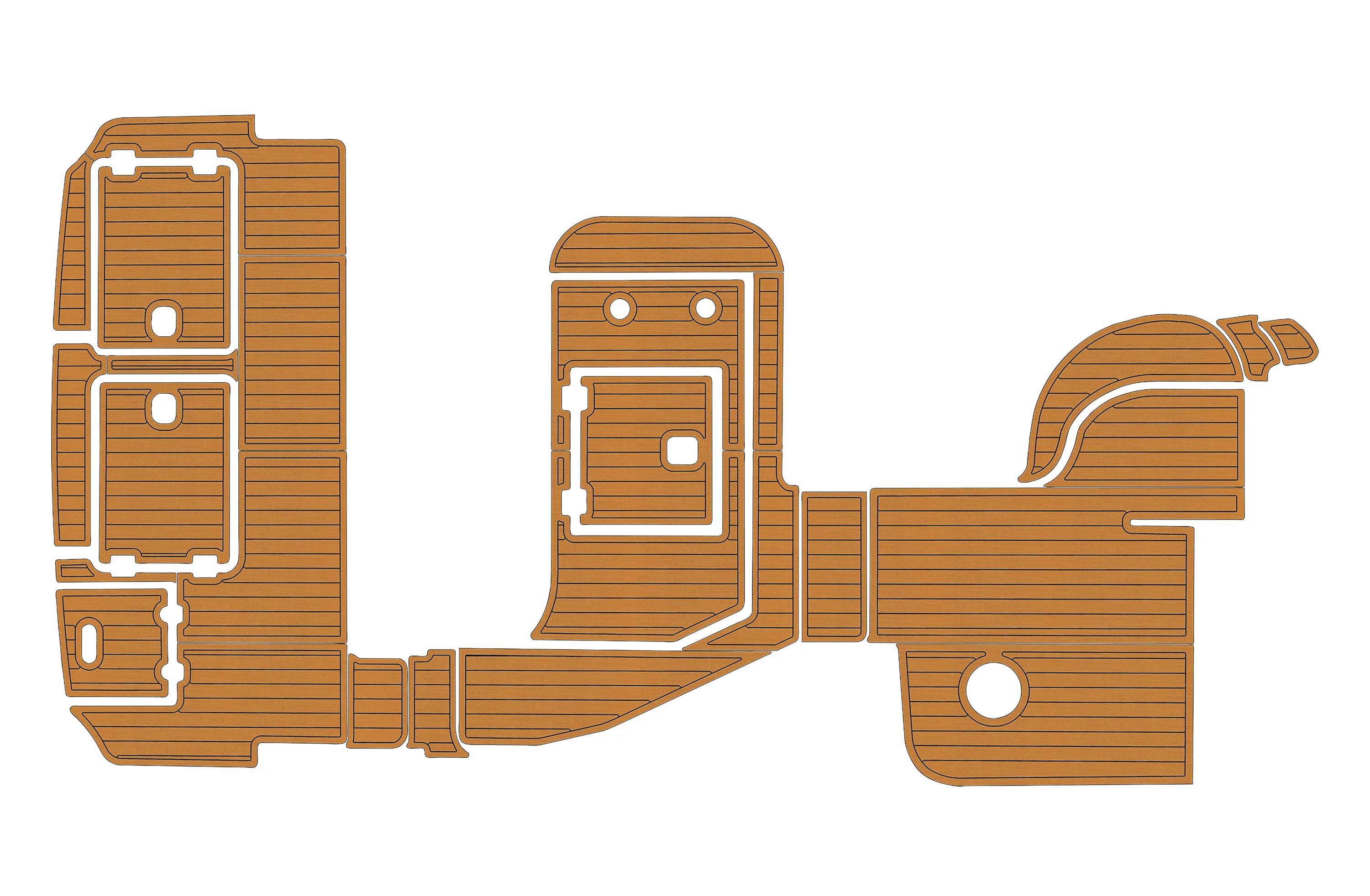 Eva foam Fuax teak seadek marine floor For 2003-2007  Cruisers 440 Express Cockpit Swim platform 1/4