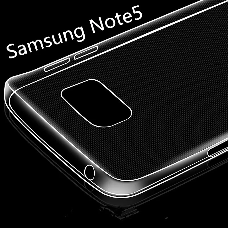 500pcs/lot For Samsung Galaxy Note 5 Ultra-thin Transparent Clear TPU Case Cover Free Shipping by DHL