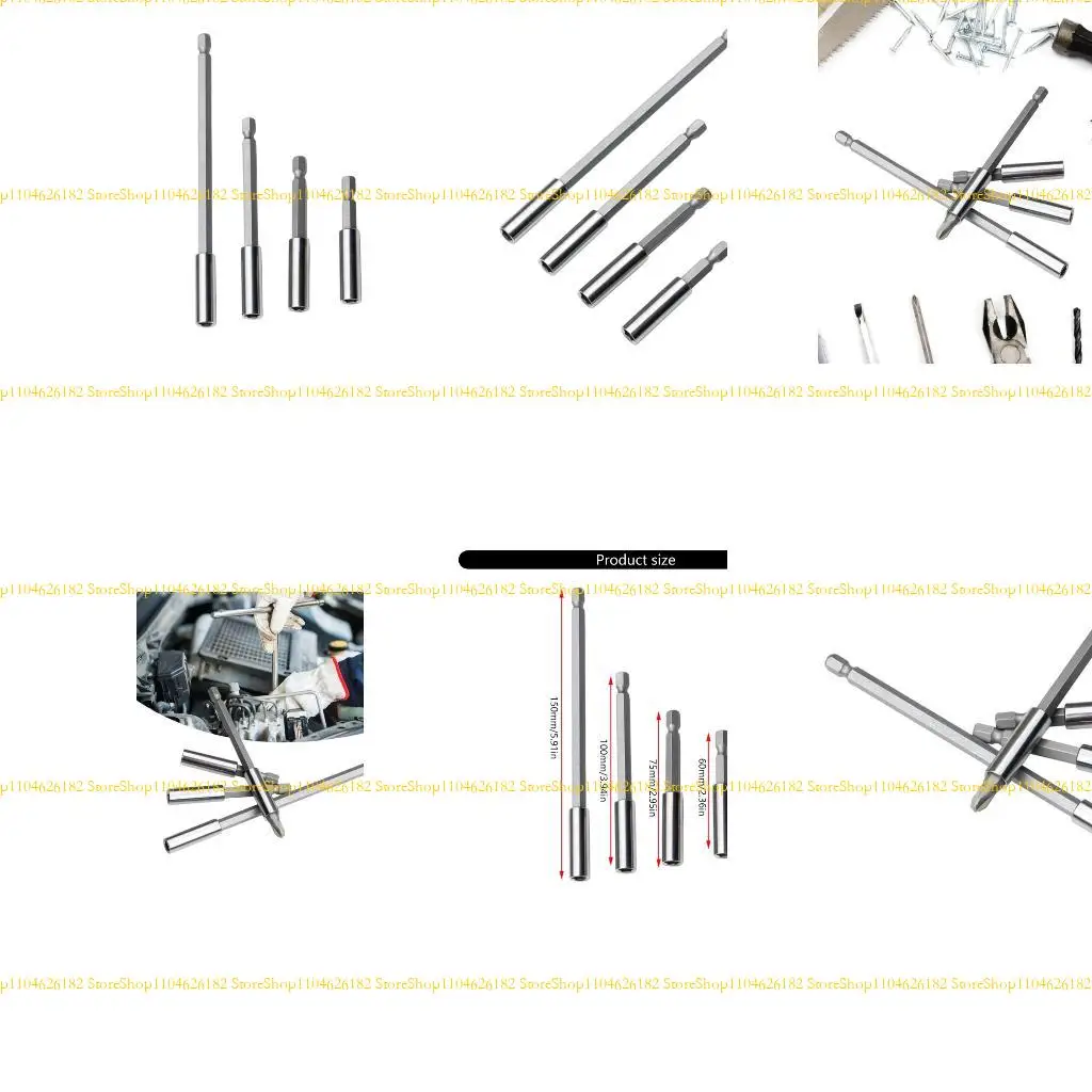

Q2Q4 4PCS/SET Магнитный держатель битов Установите длинное расширение 60 мм 75 мм 100 мм 150 мм