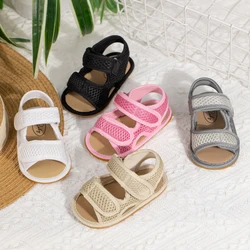 KIDSUN Baby Sandals Girls Boys Shoes Solid Color Summer Outdoor Soft-sole Anti-Slip Rubber Infant Shoes Toddler First Walkers