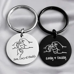 DIY Custom Engrave Father's Day Keychain New Dad Mummy Keychain Personalised Baby Shower Father's Day Gifts Gift for Dad 2024