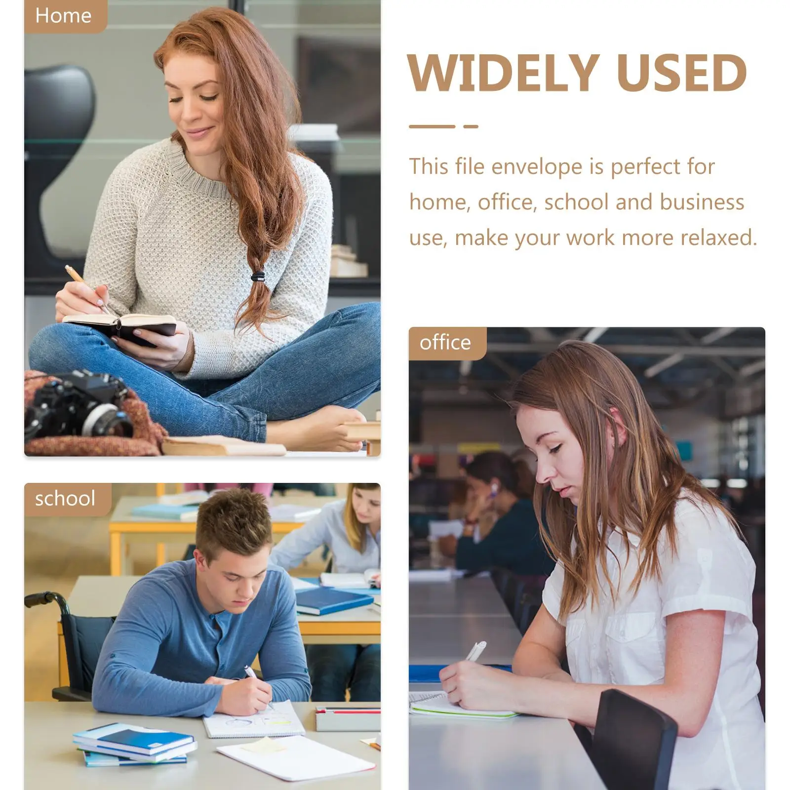 10pcs Kraft Document Folder Bag A4 Document Envelope File Folder String Closure ganizer Home Office School Business Use